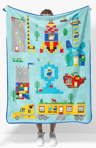Jay Franco Kids Plush Throw Blanket – Soft & Cozy Fleece Throw for Bedroom & Couch Décor, Official Licensed Product, Blue - LEGO®, 40x50 - Travel Blanket - color: Blue - Lego, size: 40x50 - Travel Blanket