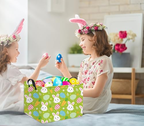Rectangular Easter Bunny Storage Basket for Kids & Baby - Cute Toy Storage Bin and Organizer - Room Decor - color: Cute Easter Bunny