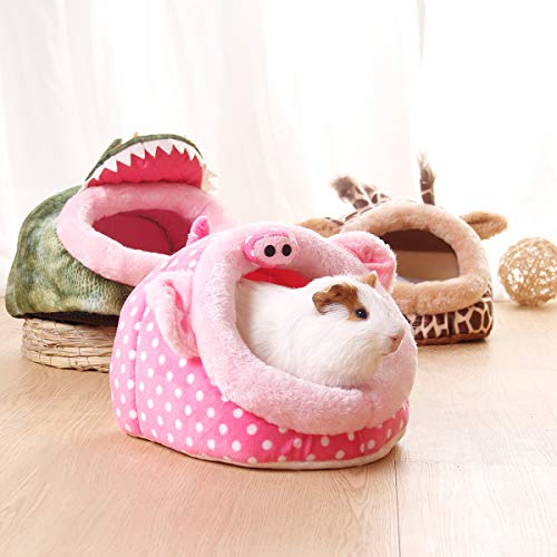 LEFTSTARER Guinea Pig Rat Bed and Hideout for Ferret Hedgehog Sleep and Hide, Hamster Small Pet Animals Supplies Toy Cage Accessories Nest - color: 4.Pig-L