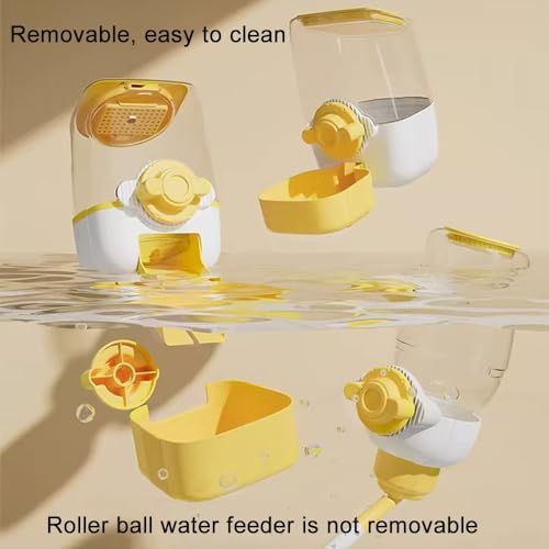 Pet Hanging Automatic Feeders Drinking Bowls，Gravity Rabbit Feeder and Water Set，Cage Cat Food Bowl Feeding Station for Puppy Kitten Chinchilla Hedgehog Guinea Pig Ferret (Pink Blue-Water) - color: Pink Blue-Water