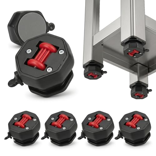 Self-Adhesive Furniture Wheels, 360° Swivel Mini Casters, Silent Rollers for Small Cabinets, Desks, Shelves, Boxes – Single Wheel Load 44lbs, Black (4, Black)