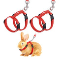 Rabbit Harness and Leash, Escape Proof Bunny Cat Leash Small Animal Harness Soft Adjustable Buckle(2Pcs, Red) for Bunny Kitten Cats Puppies Walking Hiking Training - color: Red