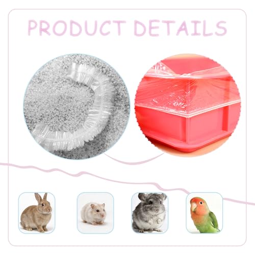50 PCS Disposable Rabbit Cage Liner Bags, Clear Plastic Rabbit Cage Liner Bag, Rabbit Litter Box Lines for Rabbits, Chinchillas, Hedgehogs, Quick and Easy Cleaning