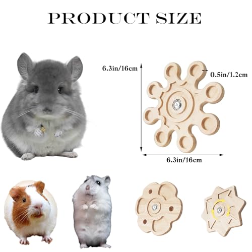 Chinchilla Chew Toys - Natural Wood Rotating Cage Accessories for Teeth Grinding | Interactive Hanging Exercise Toy with Safe Chew Design | Chinchilla Cage Toys for Playtime & Dental Health - color: Snow