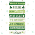 JarThenaAMCS St. Patrick's Day Door Sign Wooden May Your Troubles Be Less Irish Blessing Sign Shamrock Rustic Hanging Wall Decor for Indoor Outdoor Farmhouse Home Party Decor - style: St. Patrick's Day