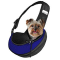 Expandable Pet Carrier Sling Bag - Small Dog, Puppy and Cat Carrier Front Shoulder Backpack w/Harness Strap - Carrying Pouch for ESA, Animal Travel - PU Leather Bottom, Mesh Pocket by Katziela (Blue) - color: Blue