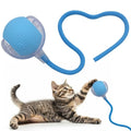 Interactive Cat Dog Toy Ball with LED Light, Automatic Rolling(Blue) | String Tail and LED Light Design, Motion Activated, Suitable for Interactive Indoor Pet Play and Exercise - color: Blue