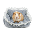 RUKANG Guinea Pig Couch, Small Pet Sofa with Unique Lace Design, Guinea Pig Bed with Fluffy Polypropylene Cotton Fillers on Arms & Back, Comfortable Fabric, Ideal Bed for Small Pets, Gray