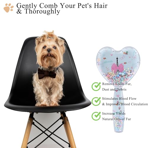 Small Dog Brush, Soft Dog Grooming Comb for Shih Tzus, Yorkies, Maltipoos, Maltese, Love Shape Puppy Massaging Pet Hair Brush, Cat Brush, for Small Dogs Cats of All Hair Types (Sky Blue) - color: Sky Blue