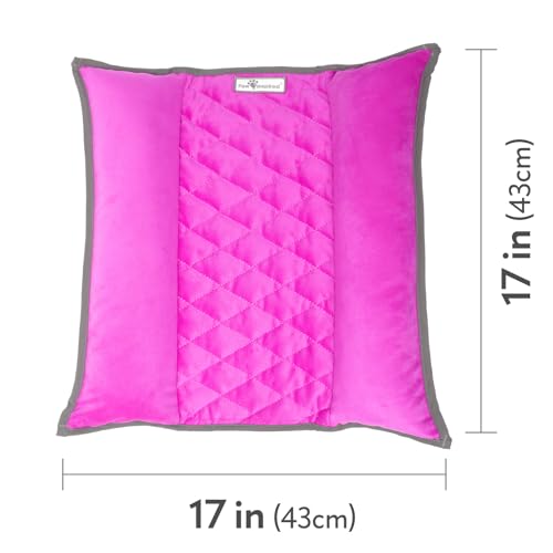 Paw Inspired Snuggle Bunny Bolster Bed, Gray/Pink, 17x17 Inch | Reversible Flop Mat, Ultra-Soft Fleece Bedding with Padded Sides for Rabbits, Cats, Dogs, Small Pets and Animals - color: Gray/Pink