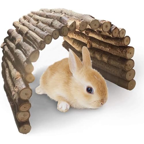 PINVNBY Extra Large Wooden Bunny Ladder Bridge (25 x 15 inches), Rabbits Hideout, House, Tunnel, Rodents Chew Toys for Guinea Pig, Chinchillas, Hedgehogs, Ferrets, Rat - size: 1 PCS, XL ( 25 X 15 inches )
