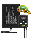 BN-LINK Durable Reptile Heating Pad 8" X 12" with Digital Thermostat Under Tank Heater Terrarium Warmer Combo Set for Turtles, Lizards, Frogs, and Other Reptiles - size: 8" X 12" with Thermostat