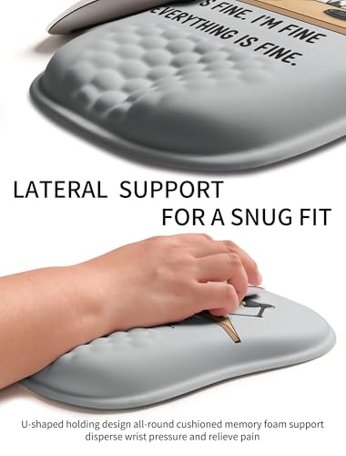 Hokafenle Ergonomic Wrist-Hugging Mouse Pad Wrist Support, U-Shaped Holding Wrist Rest Mousepad for Carpal Tunnel Pain Relief with Cushioned Memory Foam Slope Massage Bulge (10.2x8.3 in,It is fine) - color: It is Fine