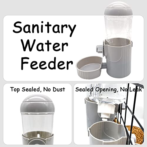 Tfwadmx Rabbit Watter Bottle 17oz Hanging Guinea Pig Automatic Water Dispenser No Drip Small Animal Cage Water Feeder Bowl for Bunny Chinchilla Hedgehog Ferret 2PCS (Blue) - color: Gray Watere 2pcs