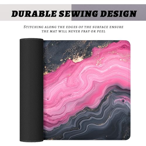 Abstract Marble Gaming Mouse Pad Desk Pad Pink and Black XL Mouse Pad Large Mousepad Extended Laptop Keyboard Mat Gaming Desk Pad Mouse Mat Office Computer Keyboard Laptop Home 31.5"x11.8" - color: Abstract Marble, size: 31.5L x 11.8W inches