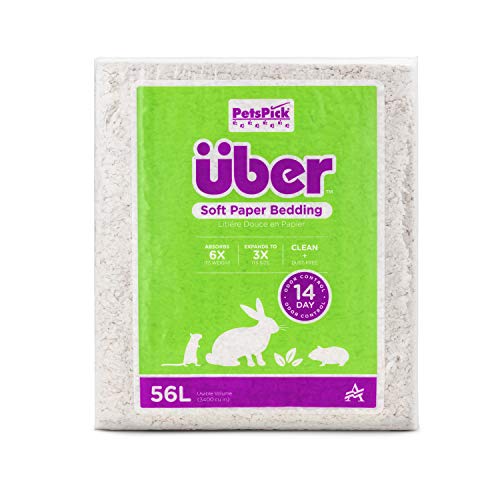 PETSPICK Uber Soft Paper Pet Bedding for Small Animals, White, 56L - color: White, size: 56L