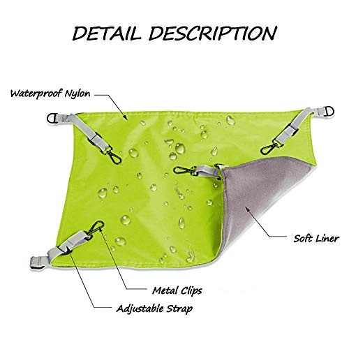 HOMEYA Small Animal Guinea-Pig Hanging Hammocks Bed Pet Cage Hammock for Ferret Cat Rat Chinchilla Hamster Cavy Degu Gerbil Rabbit Playing Cozy Activity Fun Toy (Guinea-Pig Size Green) - color: Guinea-pig Size Green