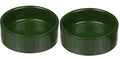 Green Small Ceramic Terrarium Dishes, 3" Diameter X 1" High (2 Pack)