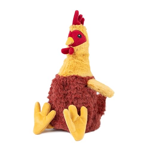 Best Pet Supplies Interactive Squeaky Dog Chew Toy, Ideal Dog Toys for Chewers, Small, Medium & Large Dogs, and Fetch Lovers - Crinkle Chicken (Brown, Beige, Wine Red), Large - color: Crinkle Chicken (Brown, Beige, Wine Red), size: Large