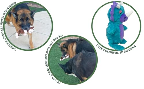 Jalousie Multipack Dog Squeaky Toys Strong Almost Indestructible, with Added Liner for Longer Play Dog Chew Toys (Medium Breeds - 5 Pack Dotted) - color: Medium Breeds - 5 Pack Dotted