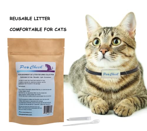 PawCheck Cat Litter for Urine Collection - Reusable and Non-Absorbent Cat Urine Collection Home Kit Intended to Monitor Cat Health - size: 4 Piece Set