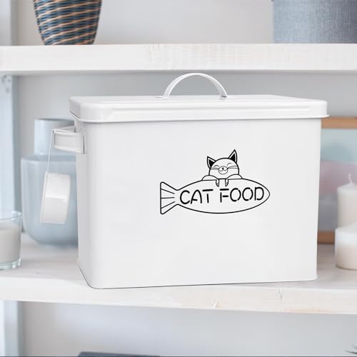Vumdua Large Dog and Cat Food Storage Container, Farmhouse Pet Food Storage Containers with Lid and Dry Food Scoop, Durable Airtight Cat Container 12-13 lbs Capacity, Great Gift for Pet Owners - size: Large