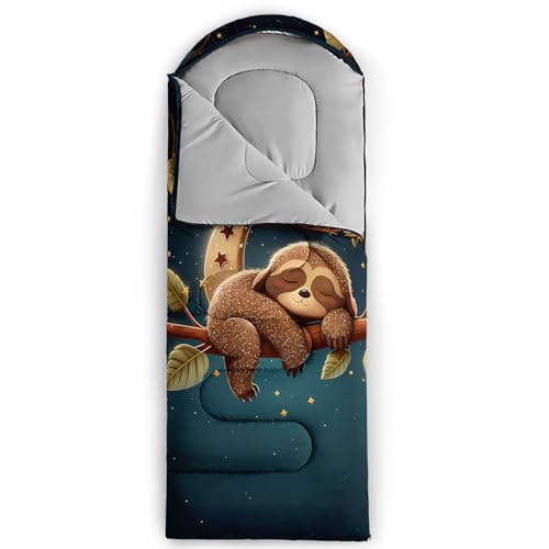 Camping Sleeping Bags Warm & Cool Weather Waterproof Backpacking Sleeping Bag All Seasons Camping, for Adult Kids Boy Girls Camping Gear Equipment, Traveling - color: B-Sloth1
