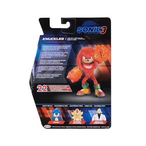 Sonic 3 The Hedgehog The Movie - 5" Knuckles Action Figure - Articulated Figure - Jakks Pacific - color: Knuckles