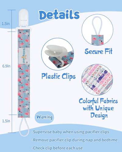 babygoal Animal Pacifier Clips, 8 Pack Binky Paci Holder Clips Fits for Most Baby Pacifiers and Binkies - color: The Feel of Spring