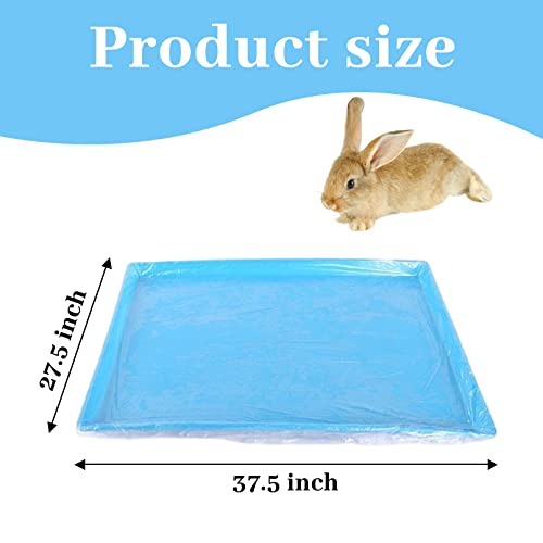 kathson 100 pcs Rabbit Cage Liners Disposable Large Plastic Mat Films for Bunny Guinea Pigs Chinchillas Rats Hamsters Hedgehogs and Other Small Animals 37"×27"