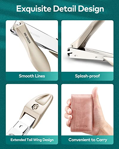 MR.GREEN Nail Clipper 3Pcs Set, Stainless Steel Manicure Pedicure Set with Nail Clippers, Glass Nail File & Tweezers, Medical Grade Grooming Kit with Travel Case Gift Box for Man & Woman (Pink) - color: Pink