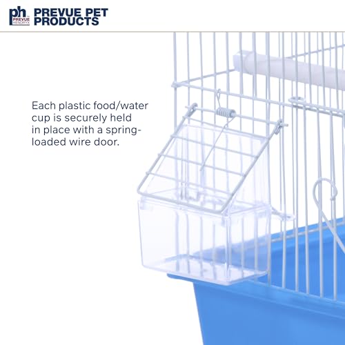 Prevue Pet Products Parakeet Square Roof Bird Cage with Handle | Carrier for Home or Travel, Small Bird Accessories, for Canaries, Budgies, Finches, Parakeets, and More