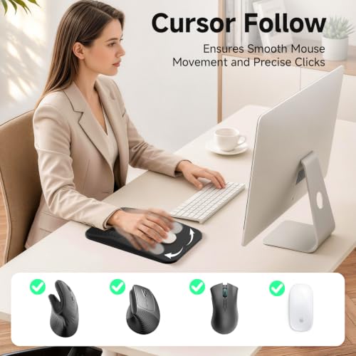 Ergonomic Mouse Pad with Wrist Rest, Memory Foam Mousepad with Wrist Support for Carpal Tunnel Pain Relief, Slope Massage Design, Non Slip Pu Base for Office, Home, Desk Accessories
