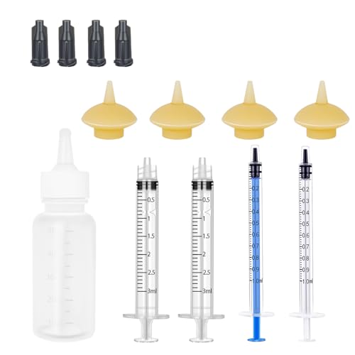 Mini Pet Feeding Bottle and Syringes with Nipples for Small Cat Dog Animals (Model 4) - size: model4