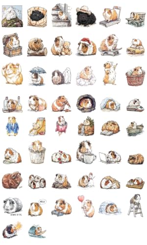 100 PCS Guinea Pig Stickers Pack – Waterproof Guinea Pig Decals for Water Bottles, Laptops, Phones, Notebook, Cars – Cool Vibrant Graphics for Guinea Pigs Enthusiast - color: Guinea Pig