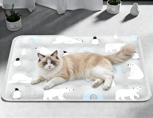 Water-Fillable Pet Cooling Mat, Pressure Activated Gel Cooling Pad for Dogs & Cats, Durable & Scratch Resistant, Perfect for Hot Weather to Prevent Overheating (88, Bear Gray, Medium) - color: BEAR GRAY, size: 15.7*19.7