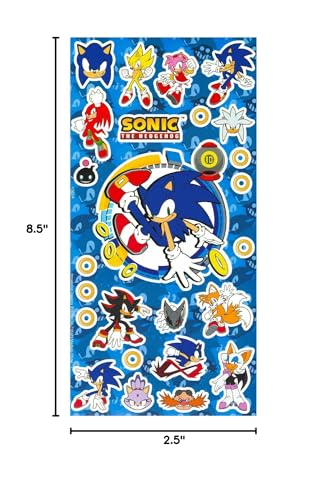 Sonic The Hedgehog Water Bottle Bundle - Video Game School Supplies Set with 20 Oz Drinking Cup, Stickers, More | Sonic Water Bottle for Kids, Boys, Girls