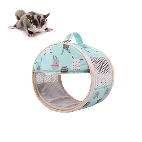 Small Pet Carrier Bag Portable Travel Carrier for Hamster Rat Baby Guinea Pig Sugar Glider Hedgehog Small Birds (M, Green) - color: Green