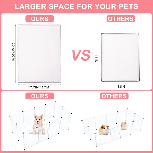 BRIAN & DANY Dog Playpen Portable for Small Animals, Dog Play Pen Indoor, Transparent Pet Playpen for Puppies, Cats, 70.8" L x 35.4" W x 29.5" H - style: 70.8"L x 35.4"W x 29.5"H