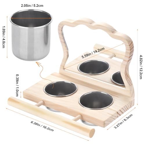Natural Wood Bird Perch, Parrot Cage Accessories, Suitable for Parakeets, Cockatiels, Lovebirds, Tool-Free Adjustable Bird Cage Supplies & Bird Toys - size: 2