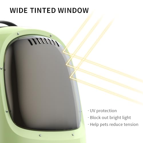 PETKIT Cat Backpack Carrier for Kitty Small Dog with Inbuilt Fan & Light | Airline-Approved Pet Backpack Bubble , Detachable Dog Backpack with Padded Strap for Travel, Hiking, Walking & Outdoor - color: Green