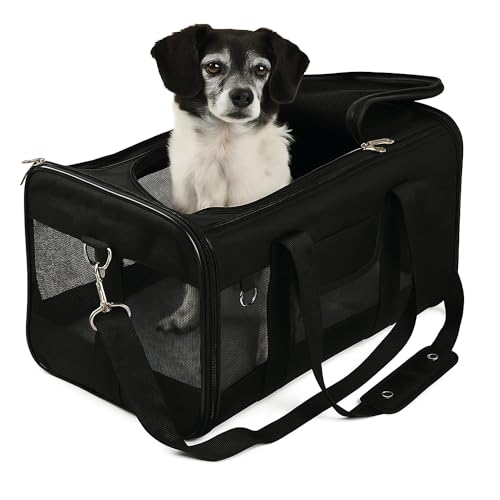 Sherpa Original Deluxe Travel Pet Carrier, Airline Approved - Black, Large - size: 19.0"L x 11.8"W x 11.5"H