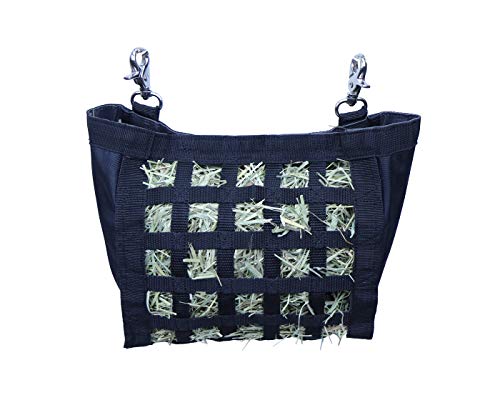Rabbit & Guinea Pig Hay Bag Feeder with Super Tough Bottom® Design | Small 10.5" x 9" x 5" Hay Feeder | Organized Feeding | Made in USA Design (Black, Small 10.5" x 9" x 5") - color: Black