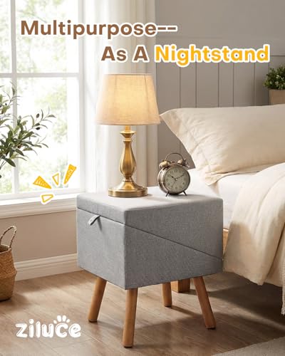 Dog Ramp for Bed & Couch, Dog Stairs 21.06 inches High for Large/Medium/Small Doggie, Foldable 2 in 1 Wooden Pet Steps for Puppy Older and Injured Dogs, Split Ottoman Design, No-Slip Surface - size: 21.06" H-Light Grey
