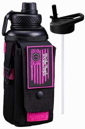 Iron Infidel Battle Bottle - 32 Oz Insulated Water Bottle with Straw Lid & Chug Cap, Stainless Steel Metal Flask Includes Rugged, Removable Sleeve for Keys, Wallet, & Phone (Valkyrie 1 Liter) - color: 32oz - Valkyrie, size: 32 Ounces