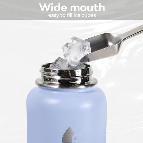 32oz Insulated Stainless Steel Water Bottle with Straw Lid Lager Capacity - color: Blue