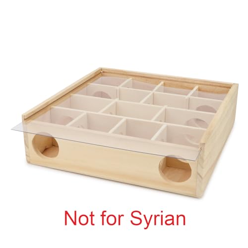 Hypeety Wooden Maze Tunnel Toy with Plastic Cover, Small Pet Animals Activity Sport Labyrinth Dwarf Hamster Play Toys Maze Tunnel Mice Wooden Funny Toy - color: Maze Tunnel