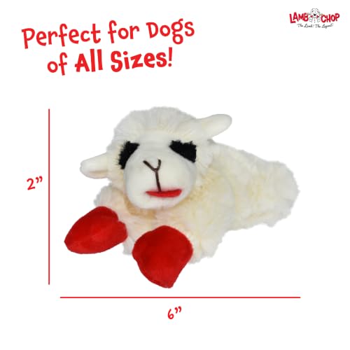 Multipet Lamb Chop Dog Plush Toy - Squeaky Toy for All Dogs - Extra Soft Plush - Stuffed Animal Dog Toy for Cuddling & Playing - Cute Pet Toy (6", Cream) - size: 6", style: White