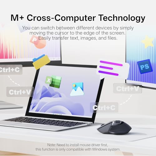 Rapoo MT760 PRO Wireless Mouse, NearLink + Bluetooth 5.0 Multi-Device, 12K DPI, 2K Polling, Ergo for Work & Gaming, 11 Programmable Buttons, On-Board Memory, Quiet Clicks, USB-C, 120 Days Battery Life - color: Matte Black, size: PRO Ver.