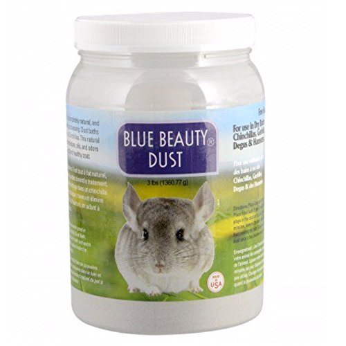 Lixit Blue Beauty® Chinchilla Dust Powder - Dry Bath Grooming Dust for Hamsters, Gerbil, Degus, and Small Animals - Made in the USA (3 Pound) - size: 3 Pound
